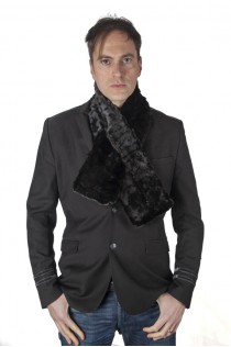 Black mink fur scarf, mink fur remnants - fur on both sides - Unisex